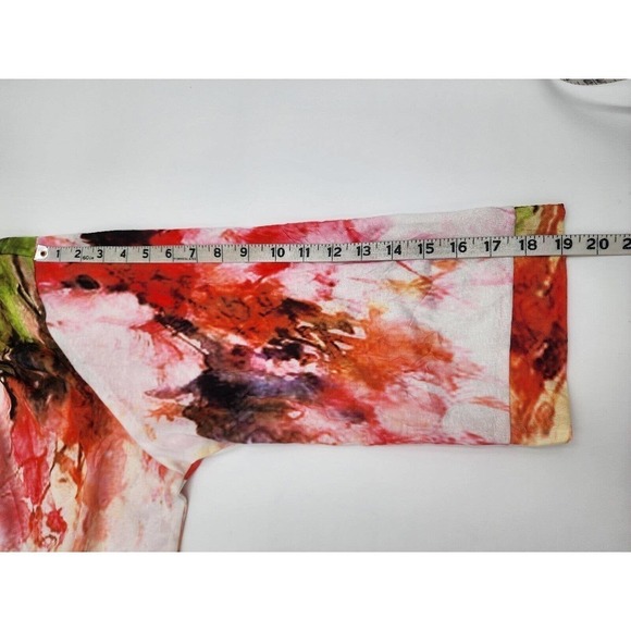 Parsley & Sage Top Watercolor Floral Art to Wear Sculptural Crinkle Gauze 2XL - Picture 7 of 9